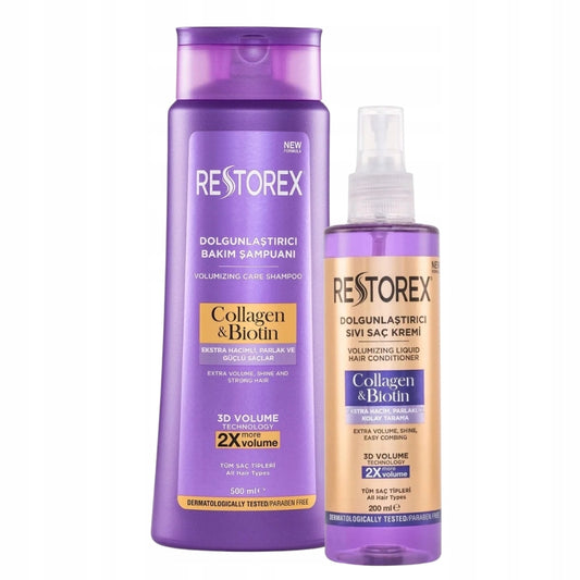 Restorex Collagen & Biotin Shampoo 500 ml + Liquid Conditioner 200 ml