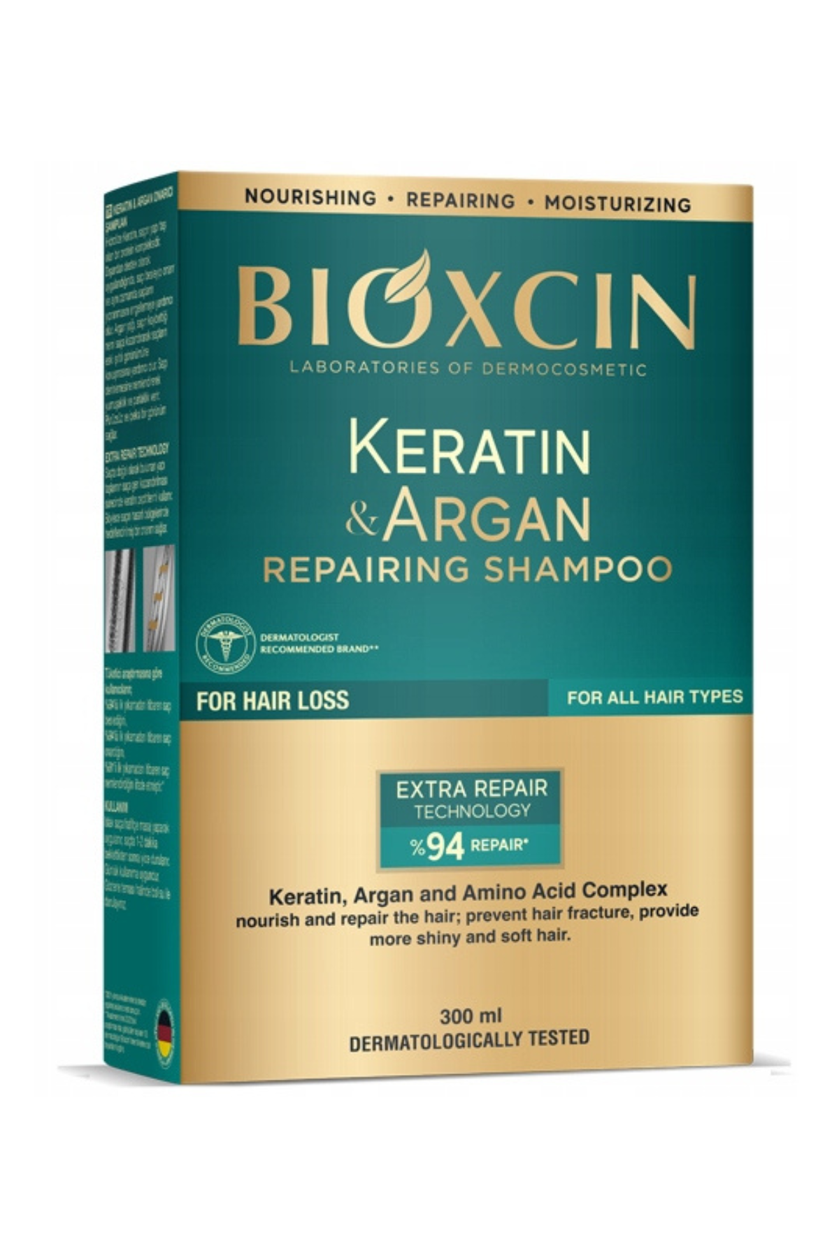Bioxcin Keratin&Argan Regenerating and moisturizing shampoo 300 ml
