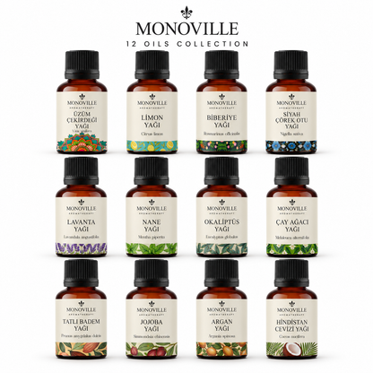 MONOVILLE Premium Natural Oil Collection – 12 Vegan Oils