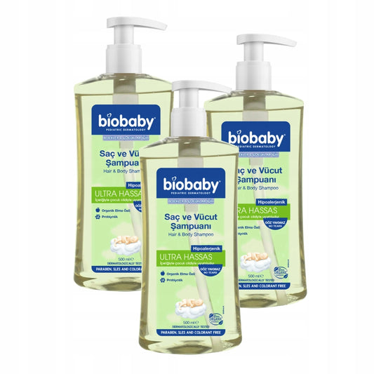 Biobaby Ultra Sensitive Baby Shampoo 3 x 500 ml