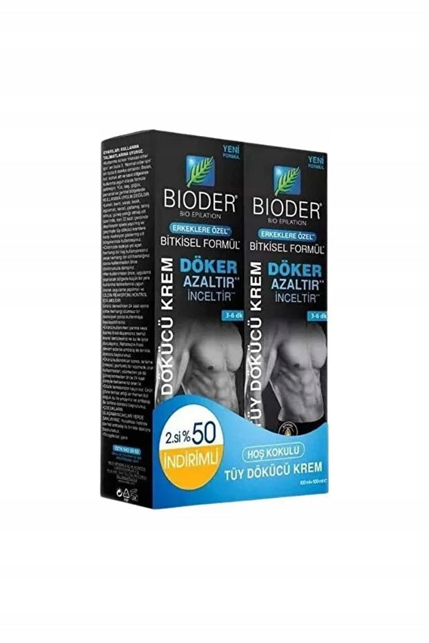 Bioder Hair Removal Cream for Men 2 x 100 ml