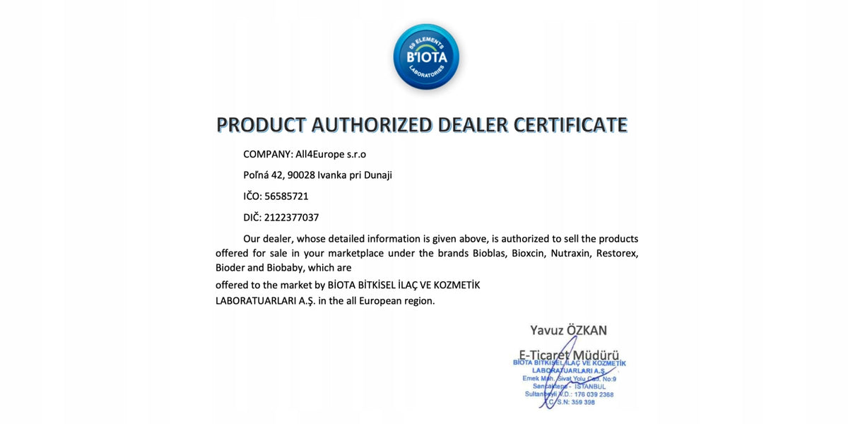 Bioxcin product authenticity information