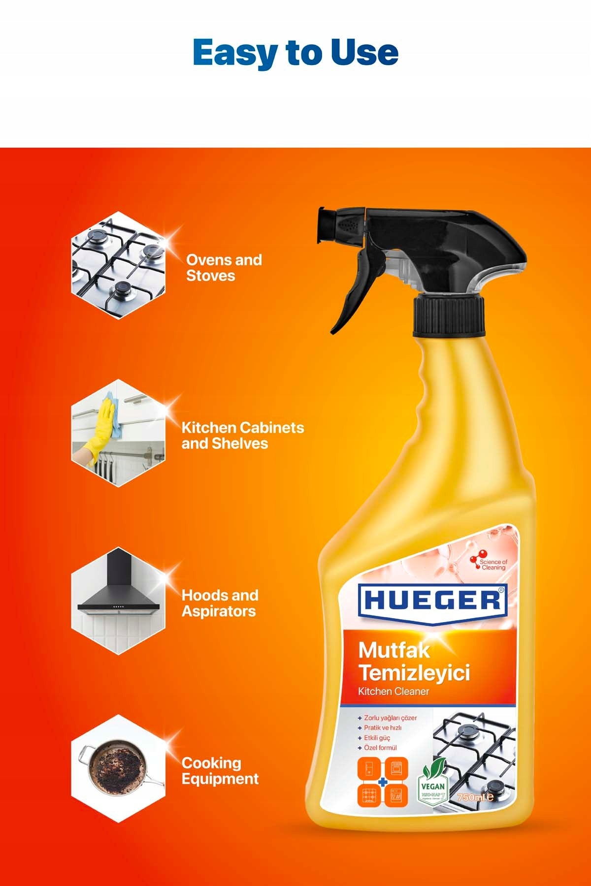 Hueger Kitchen Cleaner how to use