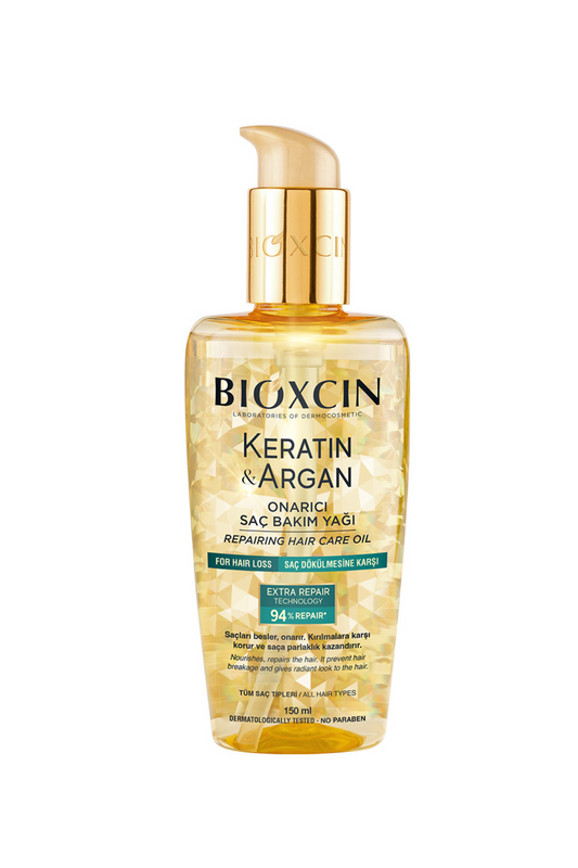Bioxcin Keratin & Argan Repair Hair Care Oil - For Damaged and Sensitive Hair 150 Ml