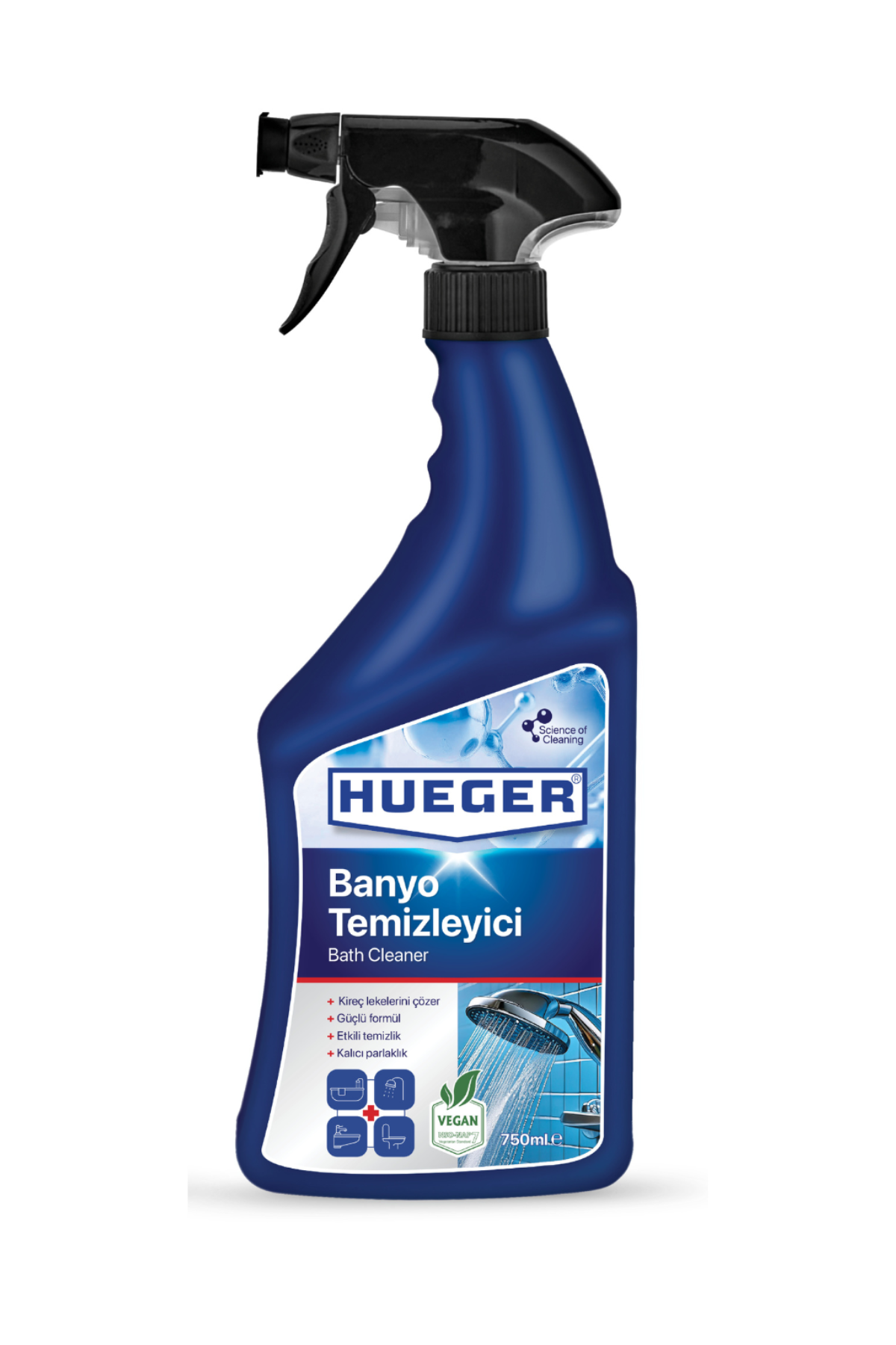 Hueger Vegan Bathroom Cleaner – Powerful Limescale and Dirt Remover, 750 ml