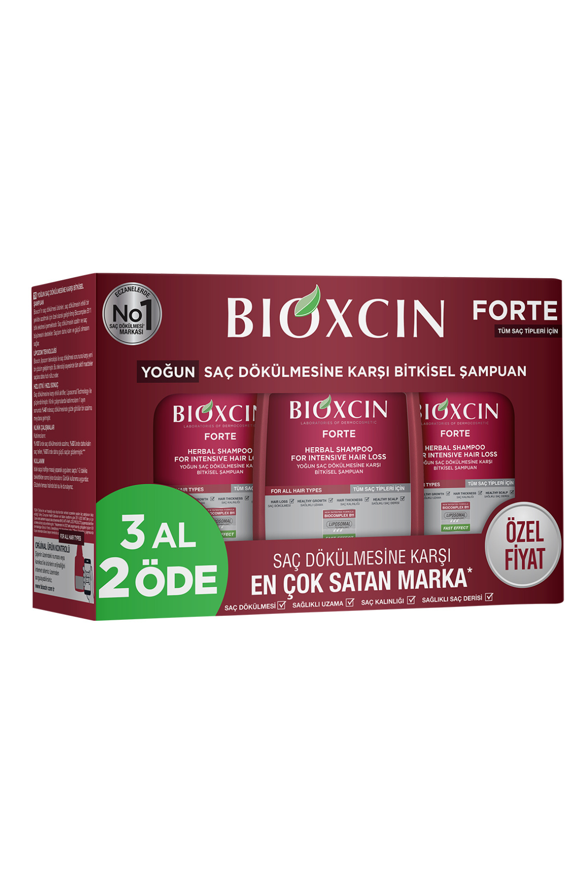 Bioxcin Forte Shampoo against severe hair loss 3×300 ml