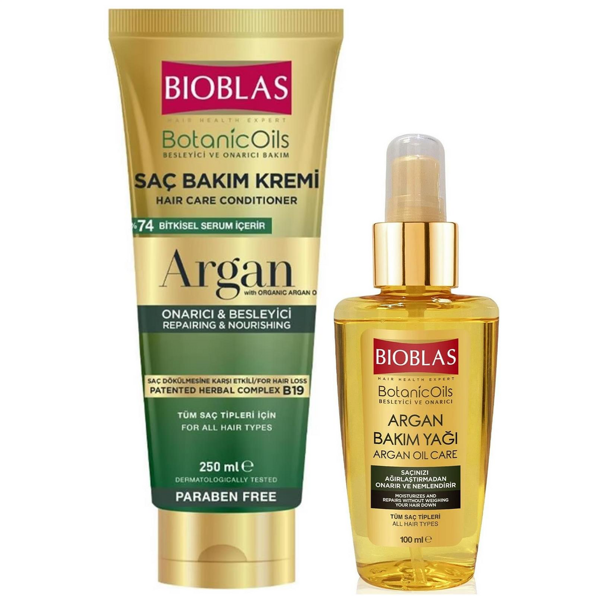 Bioblas Argan Oil Conditioner 250 ml and Hair Oil 100 ml set