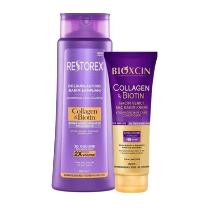 Bioxcin & Restorex Collagen & Biotin shampoo and conditioner set