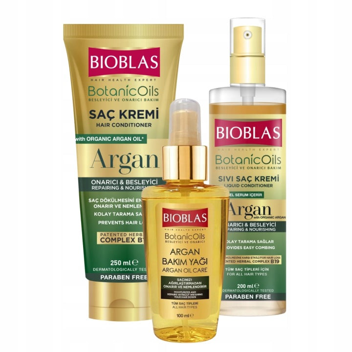 Bioblas Argan Oil conditioner + liquid conditioner + oil set