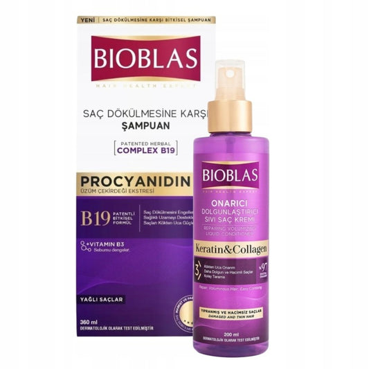 Bioblas anti-hair loss shampoo for oily hair 360 ml + liquid conditioner 200 ml