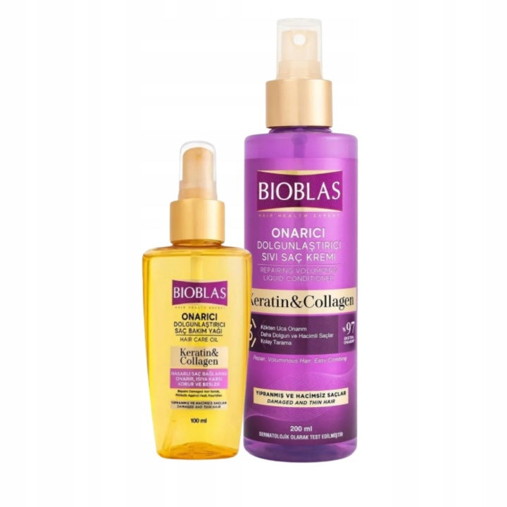 Bioblas Keratin & Collagen liquid conditioner 200 ml + hair oil 100 ml