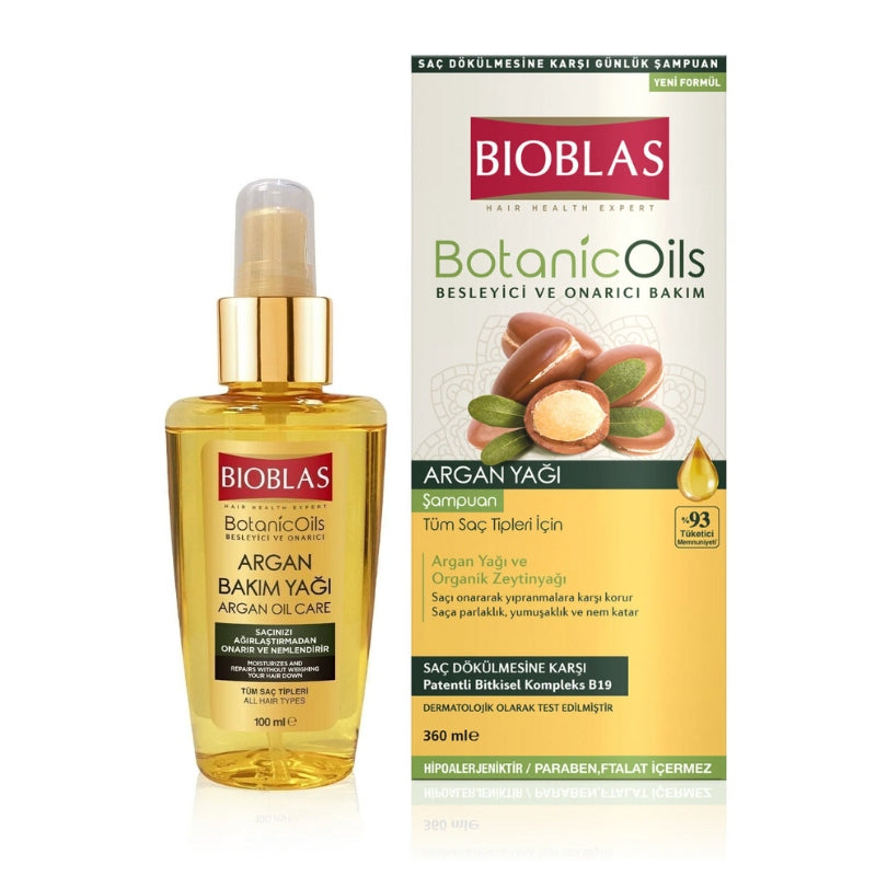 Bioblas Argan Oil shampoo 360 ml and oil 100 ml set