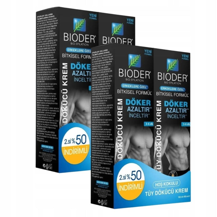 Bioder hair removal cream for men 2 x 100 ml