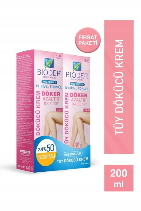 Bioder hair removal cream for women normal skin 2 x 100 ml