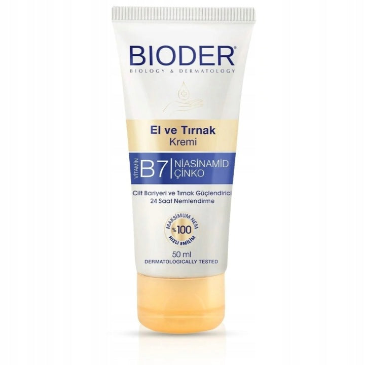 Bioder hand and nail cream with Vitamin B7 and Niacinamide 50 ml