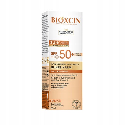 Bioxcin tinted collagen sun cream for dry and normal skin SPF50+ 50 ml