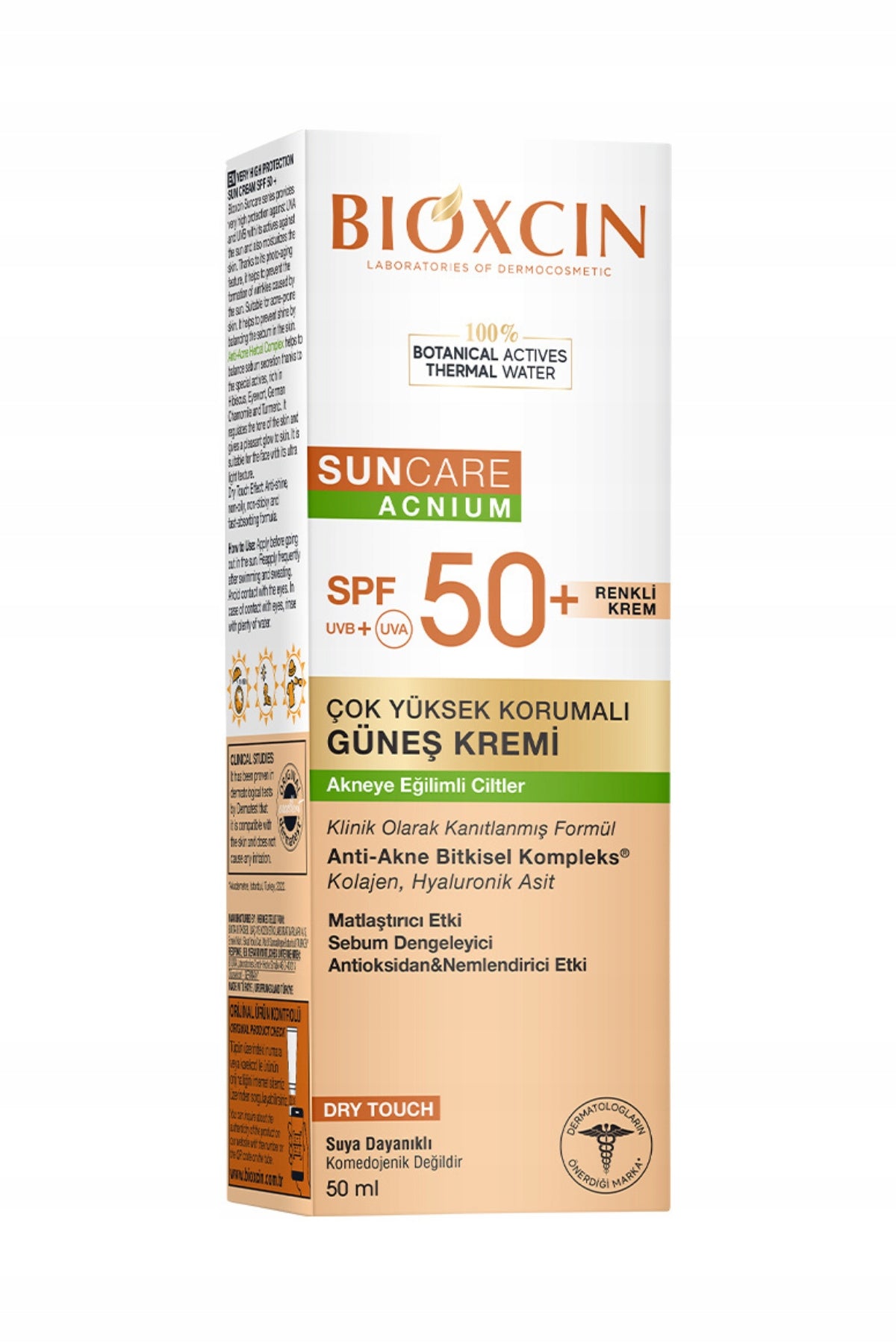 Bioxcin tinted collagen sun cream for acne-prone skin SPF50+ 50 ml