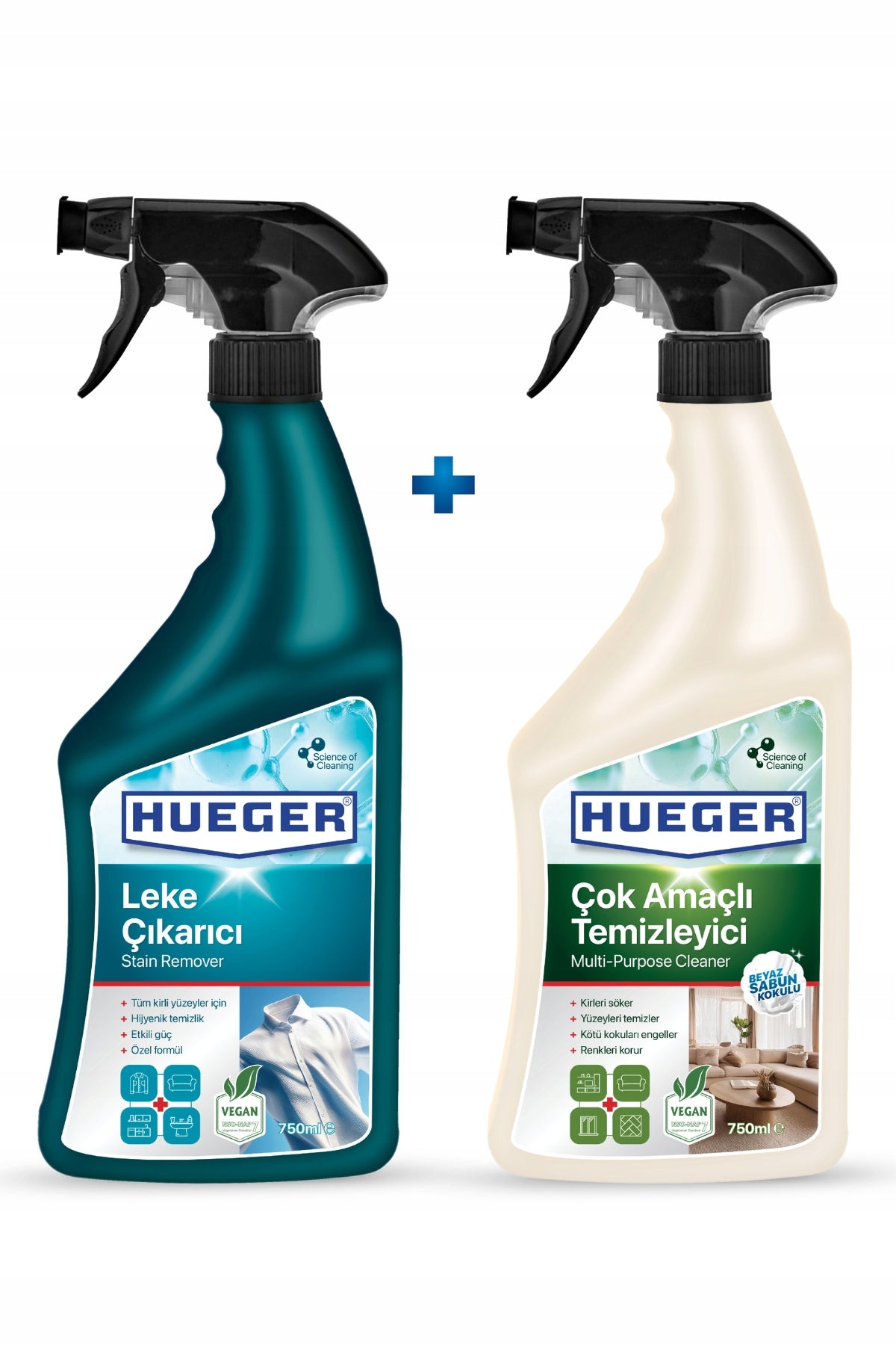 Hueger Vegan stain remover and multi-purpose cleaner set 2x750 ml